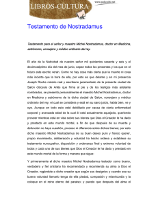 Testamento de Nostradamus - I. T. Valle del Guadiana