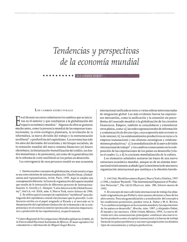 Tendencias Y Perspectivas De La Economía Mundial