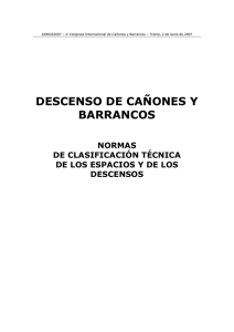 Cotación Descenso de Cañones y Barrancos