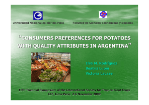 Consumers preferences for potatoes with quality attributes in