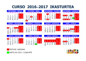 CURSO 2016 ~2017 IKASTURTEA