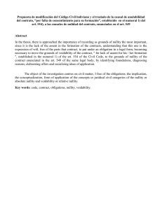 Propuesta de modificación del Código Civil boliviano y el