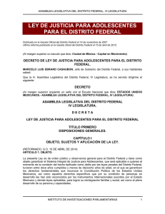 ley de justicia para adolescentes para el distrito federal