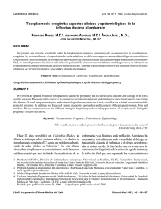 Toxoplasmosis congénita: aspectos clínicos y