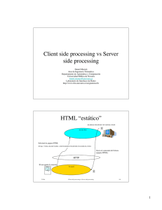 Client side processing vs Server side processing HTML
