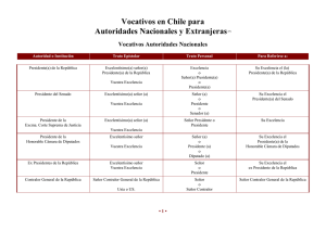 Vocativos Autoridades Nacionales y Extranjeras