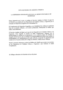 NOTA DE PRENSA DE ASESORIA JURIDICA LA DISPERSION