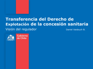 Transferencia del Derecho de Explotación de la concesión sanitaria