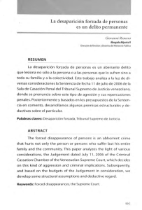 La desaparición forzada de personas es un delito permanente