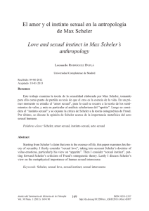 El amor y el instinto sexual en la antropología de Max Scheler