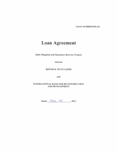 Loan Agreement - Ministerio de Salud Pública