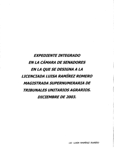 expediente integrado en la ca`mara de senadores en la que se