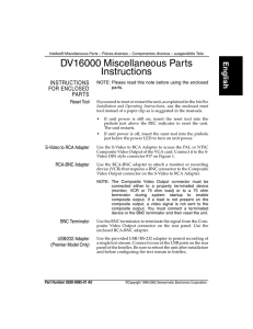 8200-0086-01 A0 DV16000 Miscellaneous Parts Instruction