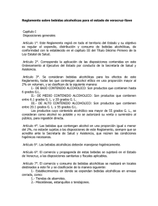 Reglamento sobre bebidas alcoholicas para el estado