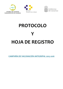 protocolo y hoja de registro - Colegio Oficial de Farmacéuticos de