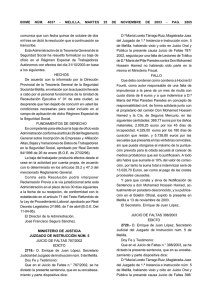 comunica que con fecha quince de octubre de dos mil tres se dictó