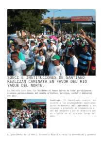 soeci e instituciones de santiago realizan caminata en favor del rio