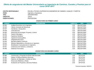 Master Universitario en Ingeniería de Caminos, Canales y Puertos
