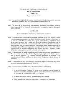 El Congreso de la República de Venezuela, decreta: Ley