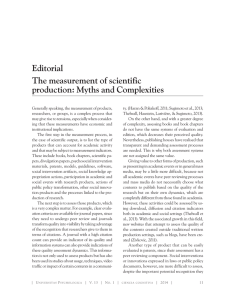 Editorial The measurement of scientific production: Myths and