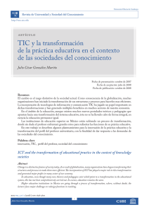 TIC y la transformación de la práctica educativa en el contexto de
