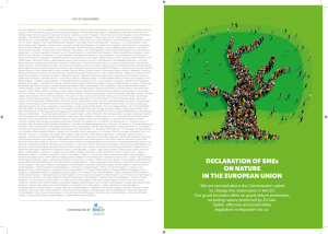 DECLARATION OF SMEs ON NATURE IN THE EUROPEAN UNION