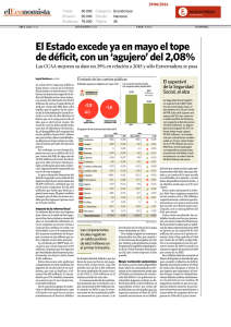 El Estado excede ya en mayo el tope de déficit, con un `agujero` del