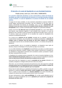 El derecho a la cuota de liquidación en una Sociedad Anónima