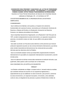 Convención para Prevenir y Sancionar los Actos de Terrorismo