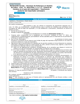 CARTA DE INSTRUCCIONES DE IMPORTACIÓN