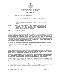 Circular de DNP 007 de 2009 - Universidad Nacional de Colombia