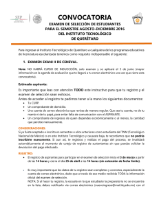 convocatoria - Instituto Tecnológico de Querétaro