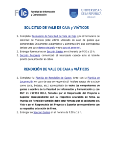 SOLICITUD DE VALE DE CAJA y VIÁTICOS RENDICIÓN DE VALE