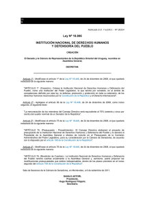 Ley Nº 18.806 INSTITUCIÓN NACIONAL DE DERECHOS