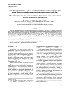 Efecto de la suplementación de grasas sobre las