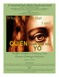 Who do you say that I am? - St. Vincent de Paul Parish