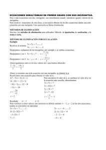 Ecuaciones Simultáneas: Métodos y Ejercicios