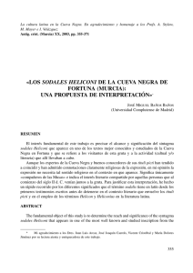 `sodales Heliconi` de la Cueva Negra de Fortuna