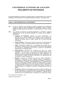 Reglamento de Postgrados - Universidad Autónoma de Asunción