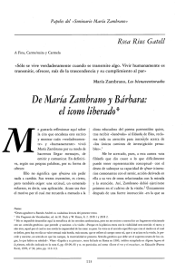 De Maria Zambrano y Barbara: el icono liberado