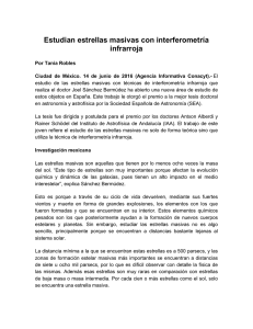 Estudian estrellas masivas con interferometría