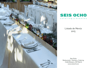 Listado de Menús 2015 - Restaurante Seis ocho