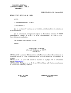 RESOLUCIÓN GENERAL Nº - Comisión Arbitral del Convenio