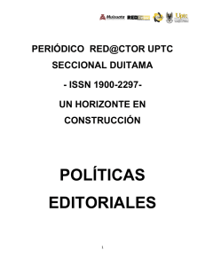 políticas editoriales - Universidad Pedagógica y Tecnológica de