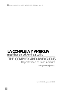 LA COMPLEJA Y AMBIGUA THE COMPLEX AND AMBIGUOUS