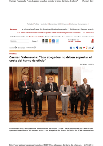 Carmen Valenzuela: "Los abogados no deben soportar el
