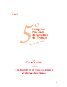 Clara Craviotti Tendencias en el trabajo agrario y dinámicas