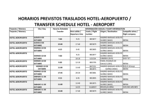 Horarios previstos traslados Hotel ‐Aeropuerto