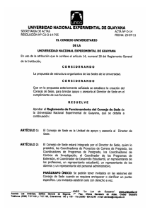 Reglamento de Funcionamiento del Consejo de Sede