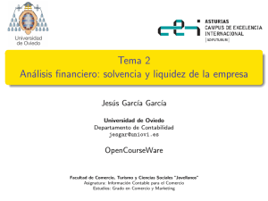 Tema 2 Análisis financiero: solvencia y liquidez de la empresa